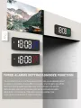 9“ Digital Wall Clock Large LED Screen Temperature Humidity Display Electronic Alarm Clock Home Decoration 12/24H Table Clock. 