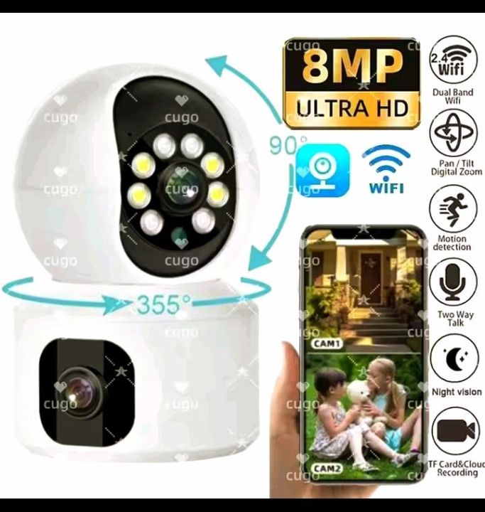 Latest New 2026 Model Ultra HD 8MP Dual Lens Security Camera V380 Pro Smart Home 8MP Auto Tracking Waterproof Outdoor Wireless WIFI IP Camera