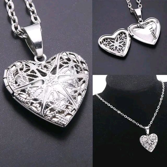 Heart-shaped%20Photo%20Frame%20Pendant%20Necklace%20Openable%20Locket%20Necklaces%20-%20Image%202