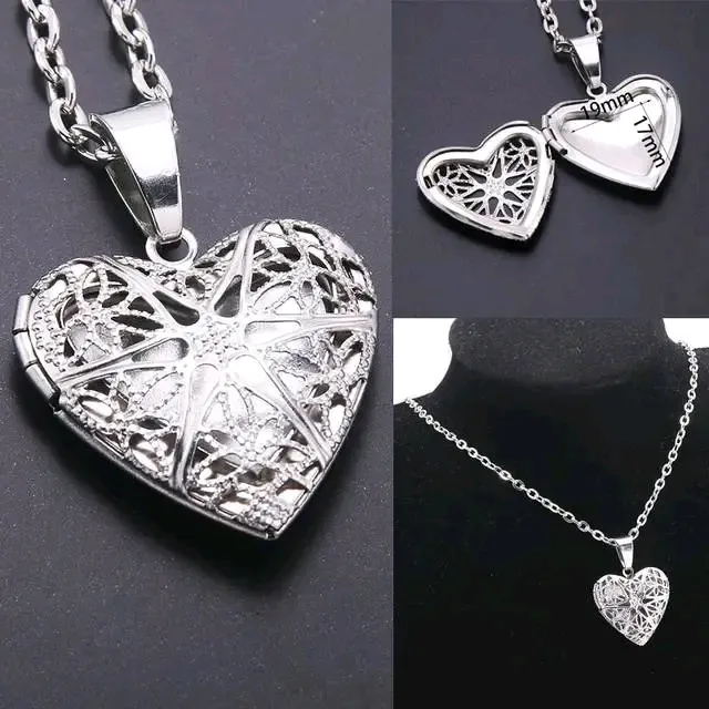 Heart-shaped%20Photo%20Frame%20Pendant%20Necklace%20Openable%20Locket%20Necklaces%20-%20Image%202