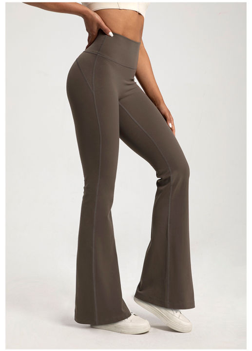 Naked%20High%20Waisted%20Waist%20Cinching%20Hip%20Lifting%20Fitness%20Exercise%20Elastic%20Bell%20Bottom%20Pants%20Women%20Casual%20Outdoor%20Running%20Yoga%20Pants%20-%20Image%203