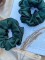 High quality silk satin scrunchies korean raw silk hair ties for damged hair elegant fluffy scrunchies for women and girls Red green navy sky blue black white golden silver peach seagreen lemon. 