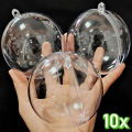 4-8CM Christmas Transparent Balls Hollow DIY Plastic Fillable Bauble Xmas Tree Hanging Ornaments Home Party  Box Decor. 