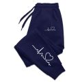 Hot Sales Womens Sweatpants Daily Casual Pants High Quality Fitness Tracksuit Trousers Heart Print Street Sport Jogging Pants.