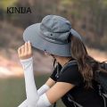 Women Ponytail Fisherman Hat Waterproof Sun Cap Pure Color Outdoor Travel Fishing Climbing Hiking Large Brim Bucket Hat undefine.