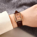 Retro-Style Simple Small Square Watch with Roman Numerals, Trendy and Artistic Quartz Movement Wristwatch.