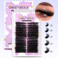 GROINNEYA Cluster Lashes Kit Fluffy Individual Lashes Volume Mixed Tray Faux Mink Lashes Eyelash Extension Makeup. 