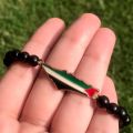 Palestine Beaded Bracelets Accessories Handmade Premium Quality Light Metallic Charm for Women Palestinian Flag. 