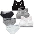 8-18Y Teenage Girls Training Bras Panties Student Kids Cotton Underwear Sets Young Children Padded Bra Vest+Panties Underclothes. 