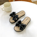 2026 New Bow Flats Open Toe Slide Sandals Non-slip Flip Flops Children Home Slippers Kids Girls Summer Cute Beach Slippers Shoe.