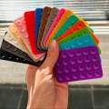 Silicon Suction Pad Phone Holder Self-Adhesive Rubber Suction Mobile Holder Silicone Suction Phone Case - Suction Cup Phone Holder | Sticky Phone Grip Mount With 24 Suction Cups | Anti-Slip Suction Phone Case Mount For Shower mirror Silicone Mobile Stand. 