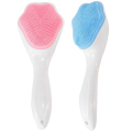 Handheld Silicone Face Scrubber Exfoliator, Ooloveminso Face Brushes for Cleansing and Exfoliating, Manual Facial Cleansing Brush, Gentle Soft Face Wash Brush for Sensitive, Delicate, Dry Skin (No Color Choice). 
