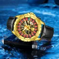 ONOLA New Brand Design Men Mechanical Watches Creative Rotating Dial Roulette Automatic Watch Men Luminous Waterproof Watches. 