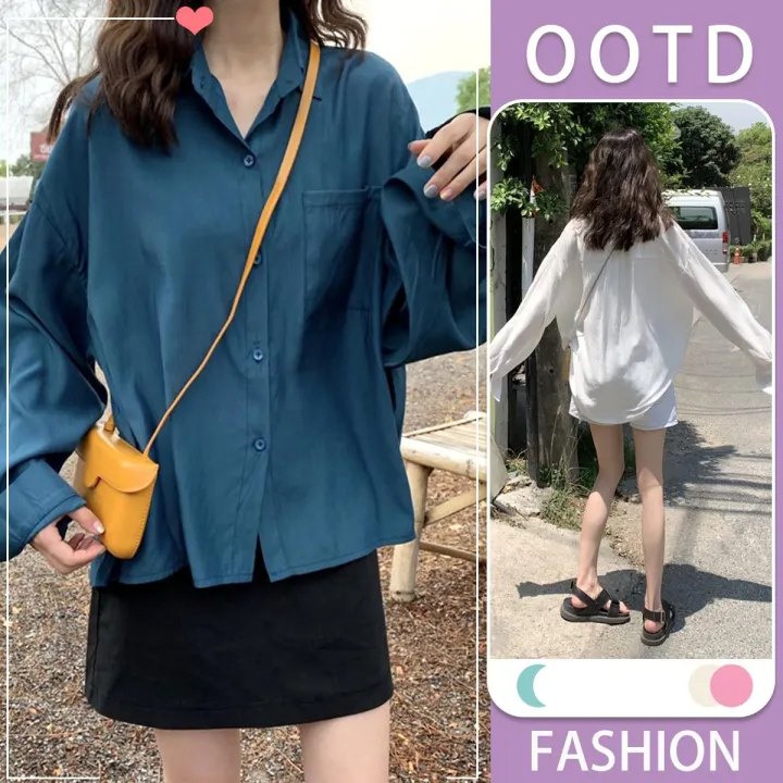 Koko.%20white%20long-sleeved%20shirt%20Korean-style%20loose%20chiffon%20shirt%20female%20simple%20versatile%20long-sleeved%20shirt%20short%20back%20sunscreen%20shirt%20#%20w308%20-%20Image%2010