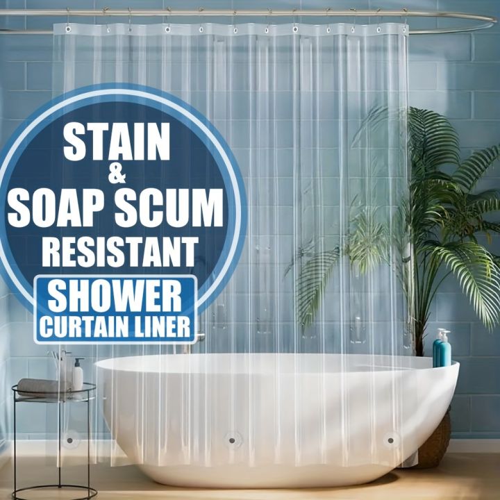 90/180/200cm%20Clear%20Shower%20Curtain%20Liner,%20Waterproof%20Plastic%20Shower%20Liner,%20Cute%20Lightweight%20PEVA%20Shower%20Curtains%20for%20Bathroom%20-%20Image%202