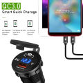 60W PD QC3.0 Car Charger Socket with Voltage Meter Quick Charge 3.0 Socket Power Outlet for 12V/24V Motorcycle Truck Boat. 