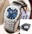 Pecolagar Quartz Men’s Luxury Stainless Steel and belt Watch with Box.