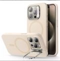 ESR IPHONE 15 PRO MAX CLOUD SOFT CASE WITH STASH STAND (HALOLOCK) – LIGHT TAN. 