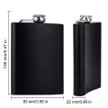 LMETJMA Matte Black Hip Flask for Liquor Stainless Steel Leak proof with Funnel Flask set Drinking Whiskey Flask KC0454.