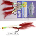 JYJ 3 hook/Set Luminous fish head Fishing Lure Single Hook Tack Bait Jigs Worm Fishing sabiki string Hooks. 