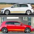 Sport Car Door Side Skirt Stripes Stickers GTI Auto Accessories For Volkswagen VW Golf 7 5 4 3 6 2 1 MK7 MK5 MK2 MK6 MK4 MK1 MK3. 