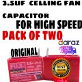 3.5 uf celling fan capacitor for high speed original fuji  brand warranty. 