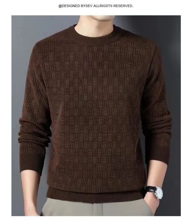 Spring%20Autumn%20100%25%20Pure%20Merino%20Wool%20Pullover%20Sweater%20Men%20O-neck%20Long-sleeve%20Cashmere%20Knitwear%20Female%20Clothing%20Grace%20-%20Image%204