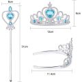 Vicloon Elsa Princess Tiara, Tiara Crown and Fairy Wand Elsa Dress Up Accessories Set for Party.