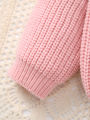 Baby Girl Knitted Round Neck Sweater with Letter Big Sister and Floral Embroidery, Fresh and Versatile, Ins Hot-Selling Top.