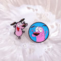 Cartoon Movie Peripheral Dog Brooch Enamel Pins Cute Pink Animal Dog Brooches Clothes Lapel Badges Jewelry Gift for Kids Friends.