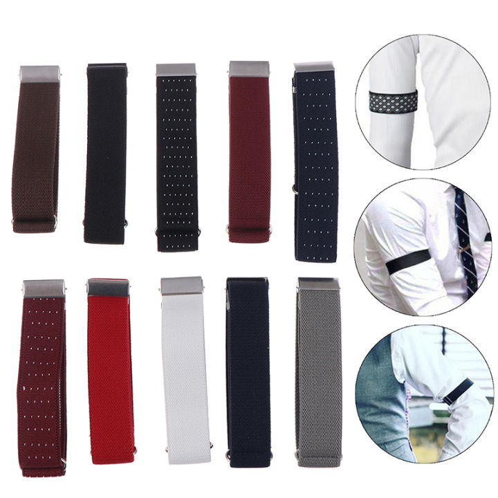 1Pair%20Men%20Shirt%20Adjustable%20Armband%20Sleeve%20Fashion%20Arm%20Band%20Hold%20Up%20Garter%20Bartender%20Cuff%20Holder%20High%20Density%20Elastic%20Band%20-%20Image%202