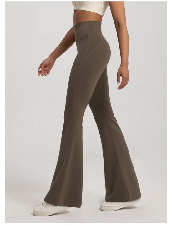Naked%20High%20Waisted%20Waist%20Cinching%20Hip%20Lifting%20Fitness%20Exercise%20Elastic%20Bell%20Bottom%20Pants%20Women%20Casual%20Outdoor%20Running%20Yoga%20Pants%20-%20Image%205