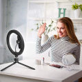 33cm LED Selfie Ring Light Photography Lights Warm Cold Lamp With Tripod Dimmable USB Ringlight For Tiktok Video Live Fill Lamp.