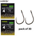 30 x PTFE Coated High Carbon Stainless Steel Barbed Fish Hook With Eye Carp Fishing Hook Link Accessories X505. 