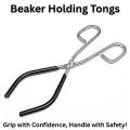 Beaker Tong 25cm, 30cm & 40cm Professional Laboratory Tongs – Galvanized Iron or Chrome-Plated Body with Non-Slip Rubber-Coated Ends, Strong Secure Grip for Safe Handling of Hot Glassware, Beakers & Flasks, Heat-Resistant, Durable and Reusable for Lab Use. 