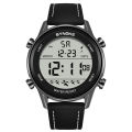 Men's Digital Sport Watch Leather Strap SYNOKE 9855 Electrical Wristwatch Big Screen 50M Waterproof reloj hombre. 