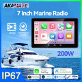 7inch Marine Radio Wireless CarPlay Android Auto FM AM Radio Receiver Waterproof for RV ATV UTV SPA RZR Stereo Multimedia Player.