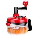 Green Star Quick Hand Mixer/Blender, Onion Chopper Food Chopper - Hand Crank Food Processor With Egg Separator For Chopping Peppers, Vegetables, Nuts, Fruits, Salads, Red Manual chopper/Mixer Blender. 