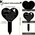 1pc Heart-shaped Commemorative Plaque Pile Cemetery Mark Black Garden Pile Sympathy Cemetery Pile Courtyard Cemetery Decoration. 