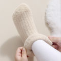 4 pairs of children's socks for autumn and winter, baby's fleece socks for warmth, thickening, boys' and girls' looped socks wit. 