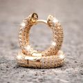Huitan Luxury Women Small Hoop Earrings Dazzling Micro Paved CZ Stones Versatile Female Accessories High Quality Fashion Jewelry. 