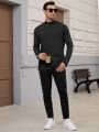 REXO Luxury Men's Highneck Shirt | Soft Cotton Mock Neck Long Sleeve T-Shirt | Winter Inner Wear Pullover | REXO. 