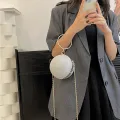 Circular Ring Portable Evening Bags Metal Sliver Round Ball Handbags For Lipstick Elegant Luxury Clutch Purse Wedding Wallets. 