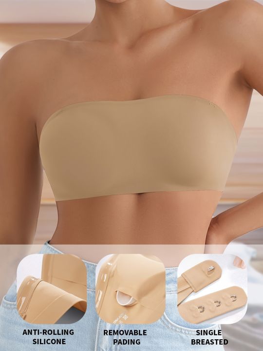 1Pc/3Pcs/Pack%20New%20Design%20Removable%20Padded%20Soft%20Ice%20Silk%20Traceless%20Women%20Wire%20Free%20Seamless%20Bra%20For%20Women%20Strapless%20Bra%20-%20Image%204