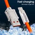 Type C Data Cable| Data Transfer Cable| Super Fast Charging| 120W 6A Zinc Alloy Cable| High Quality. 