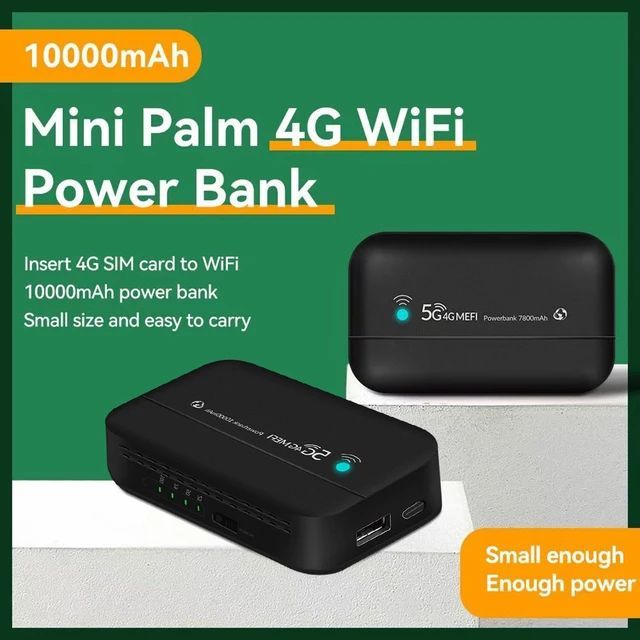 4G LTE Portable Charger Router 10000mAh Portable Power Bank WiFi Mini ...