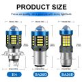 1pc H4 BA20D H6 LED Motorcycle Headlight CSP Dual Color White Yellow Hi Lo Beam Lens Fog Lamp for Motobike Scooter Running Light. 