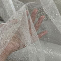 Shiny spray silver bronzing fabric medium hard diy wedding dress fabric background layout grid shiny net.