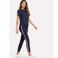 Women’s Side Stripe Track Suit SW-0052 | Premium Cotton Jersey | Summer Collection. 