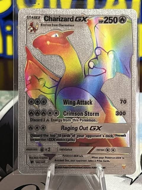 POKÉMON = RAINBOW RARE CHARIZARD GX SILVER FOIL CARD Values - MAVIN